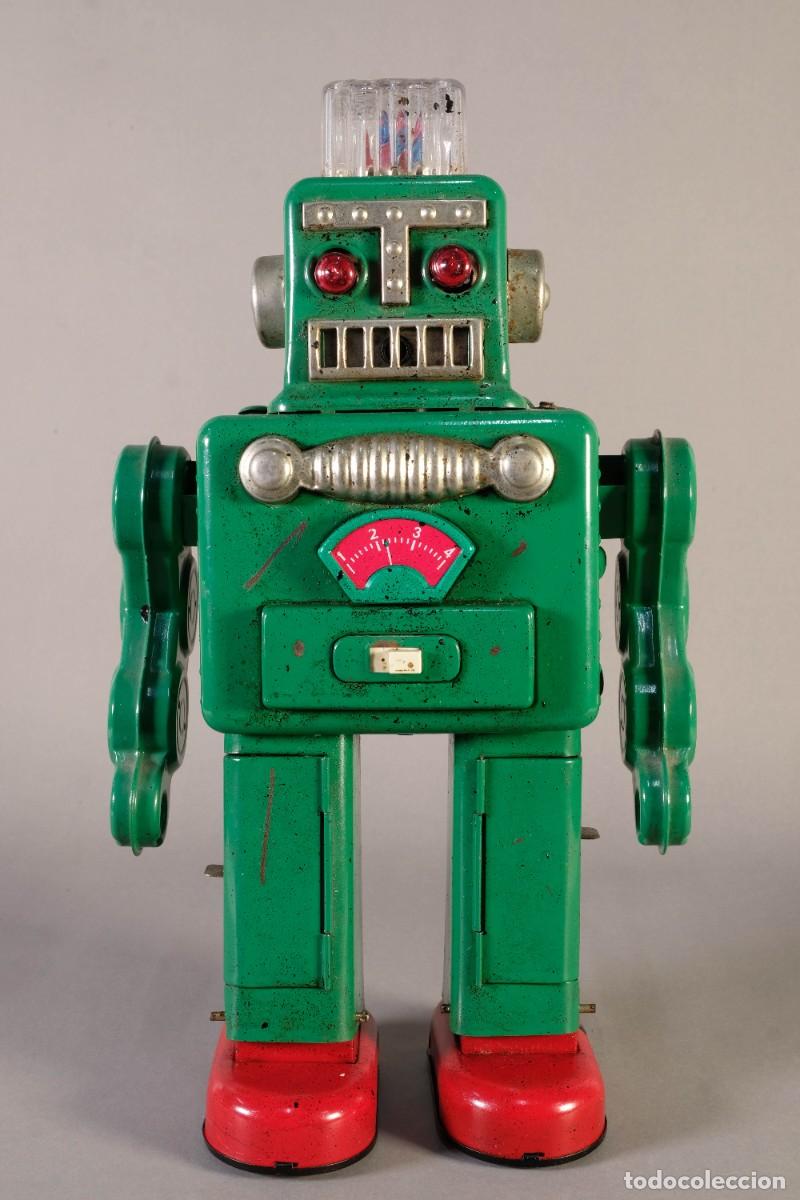 Juguetes antiguos de hojalata: ROBOT SMOKING SPACE MAN EN HOJALATA DE HA HA TOYS A&Ntilde;OS 60 - A PILAS