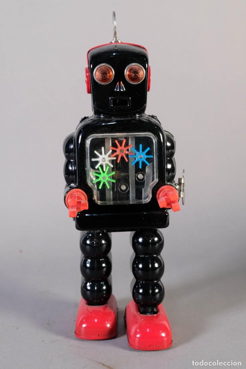 Juguetes antiguos de hojalata: ROBOT EN HOJALATA JAPON&Eacute;S CON MECANISMO A CUERDA A&Ntilde;OS 50 - FUNCIONA