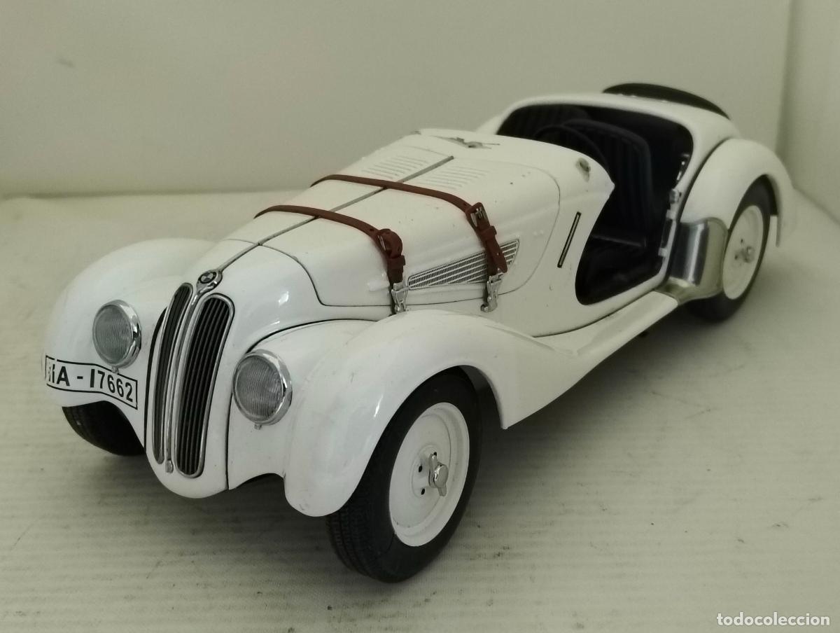 Juguetes antiguos de hojalata: ANTIGUO COCHE METALICO, BMW 328 ROADSTER, COLOR BLANCO, MADE IN CHINA