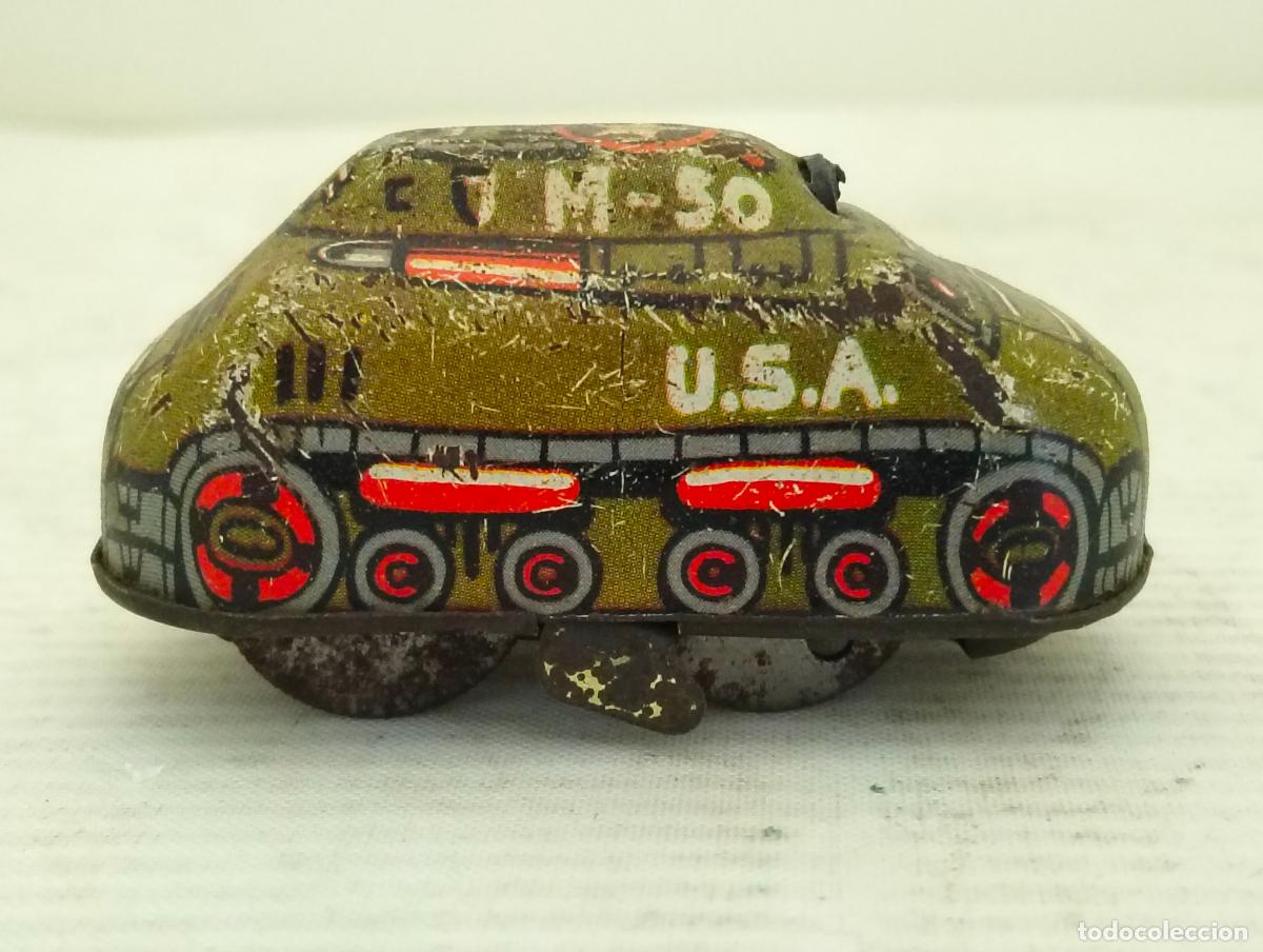 Juguetes antiguos de hojalata: ANTIGUO TANQUE DE HOJALATA DE CUERDA, USA - M-50, MEDIDAS 6 X 3 X 3 CM, NO FUNCIONA