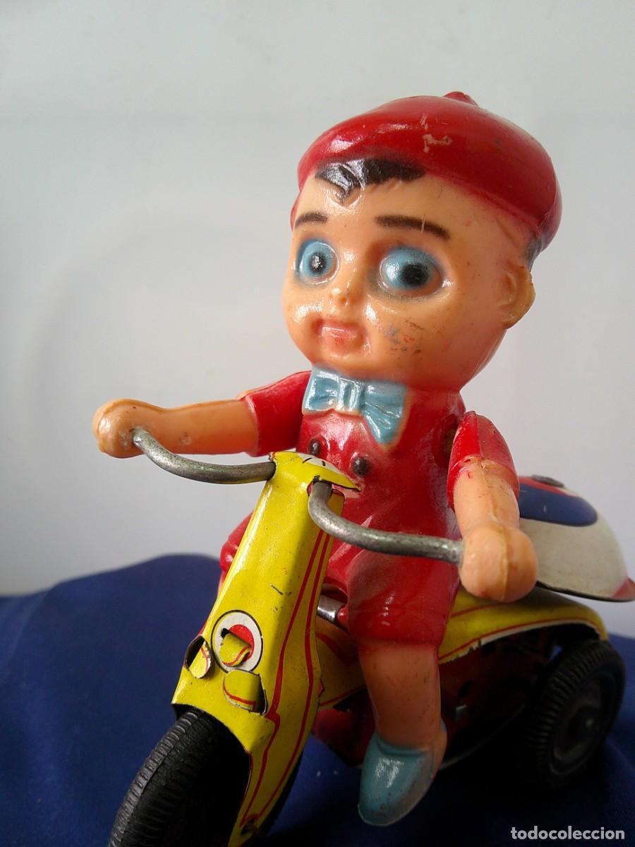 Juguetes antiguos de hojalata: &iexcl;&iexcl; &rdquo;PEPITO EN TRICICLO&rdquo;. JUGUETE HOJALATA, MECANICO. !! C-6.