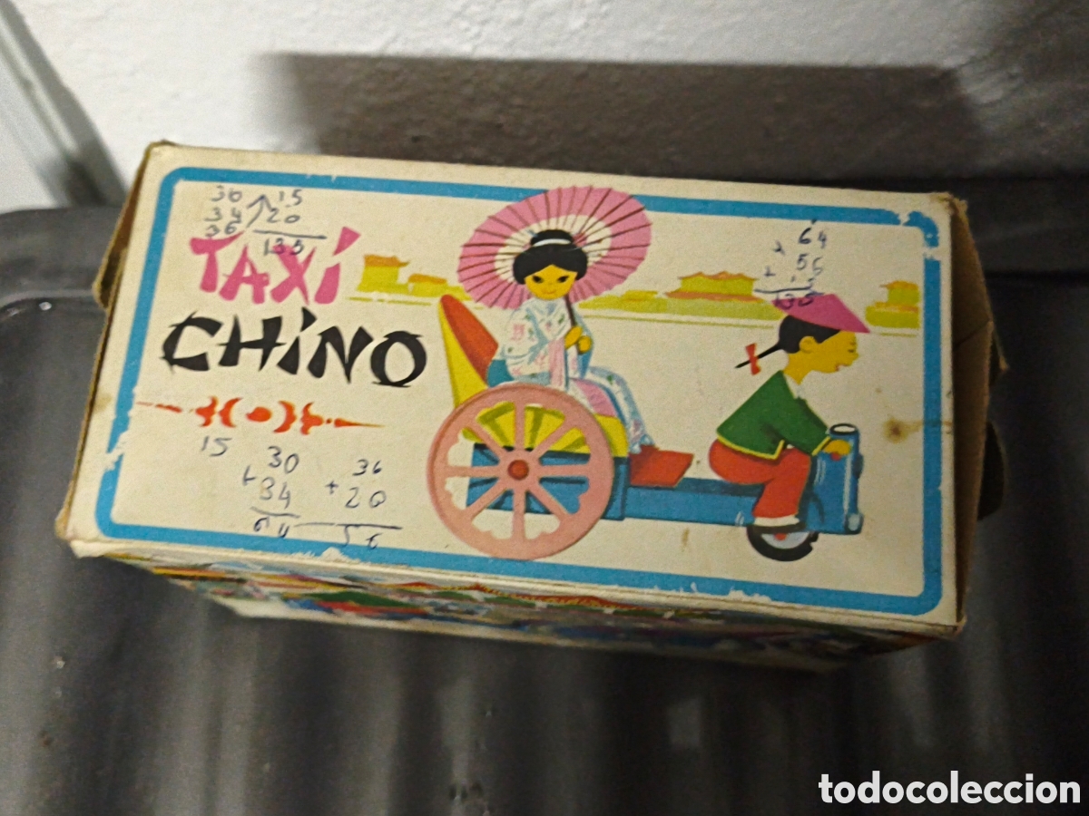 Juguetes antiguos de hojalata: Taxi chino de la marca Comando - Foto 6