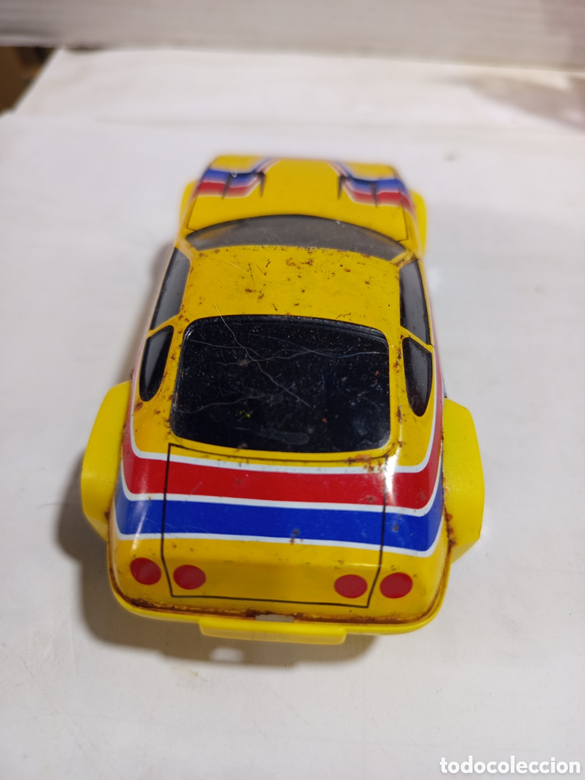 Juguetes antiguos de hojalata: Coche de hojalata marca Joustra - Foto 4