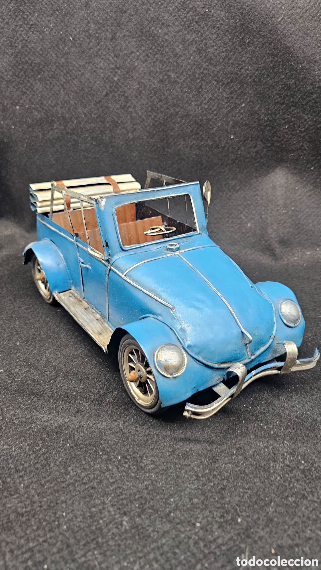 Jouets anciens en fer-blanc: Coche de chapa escarabajo descapotable