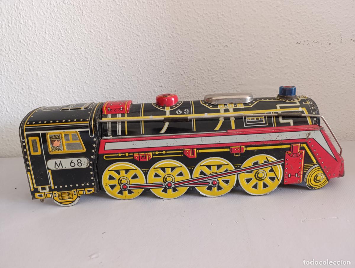 Giocattoli antichi di latta: ANTIGUO JUGUETE DE HOJALATA - LOCOMOTORA M. 68 EGE - A&Ntilde;OS 60 - PARA PIEZAS - LEER DESCRIPCION (237A)