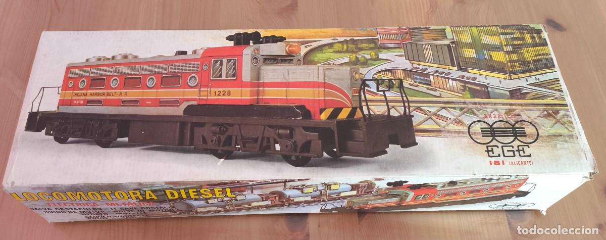 Juguetes antiguos de hojalata: TREN LOCOMOTORA DIESEL ELECTRICO MARCA EGE, IBI ALICANTE