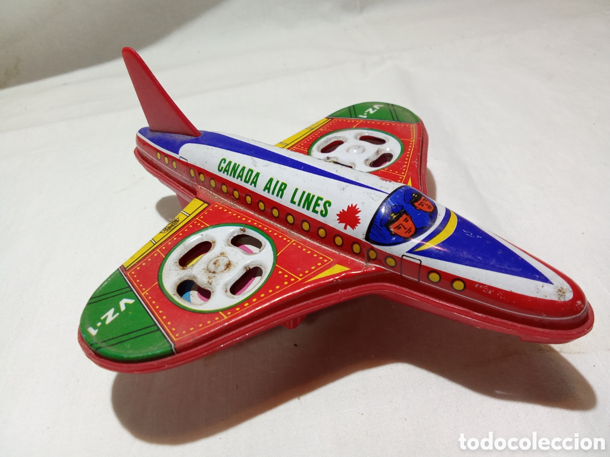 Juguetes antiguos de hojalata: AVI&Oacute;N CANADA AIR LINES HOJALATA Y PVC