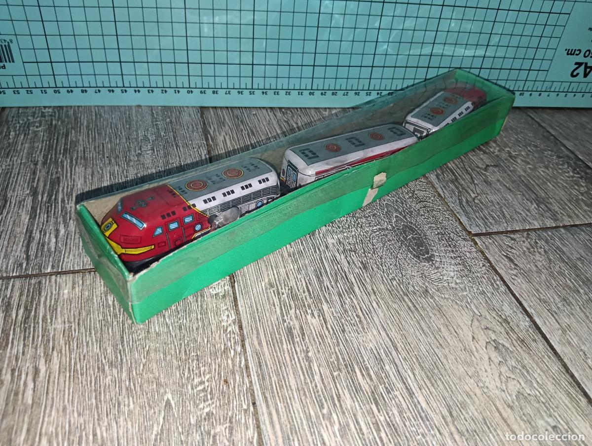 Juguetes antiguos de hojalata: Reproduccion juguete de hojalata Tin toys Tren articulado Express Train Bai Bao