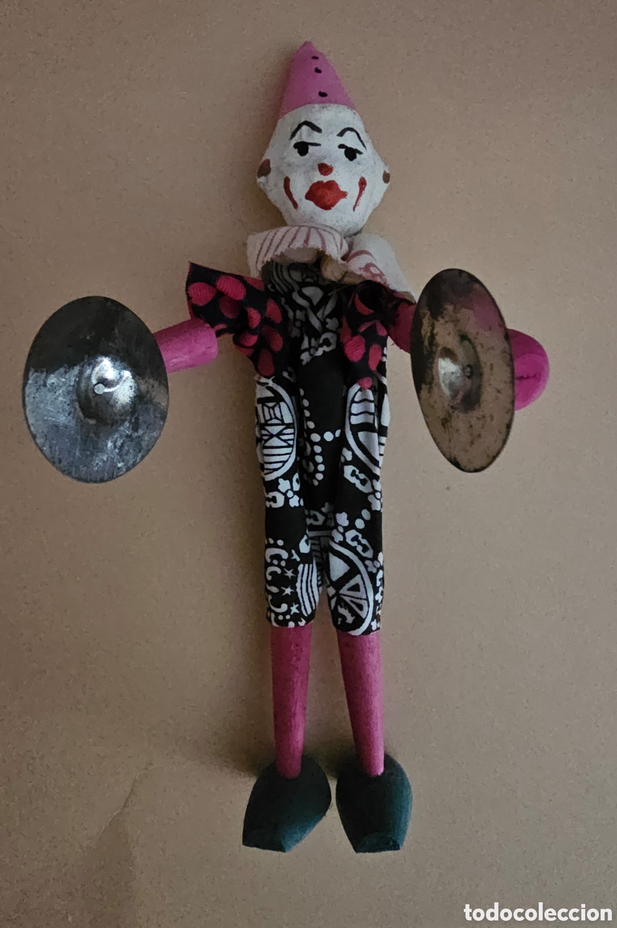 Jouets anciens en fer-blanc: PAYASO HOJALATA, MADERA Y CARTON. DE ALMACEN. 25 CM.