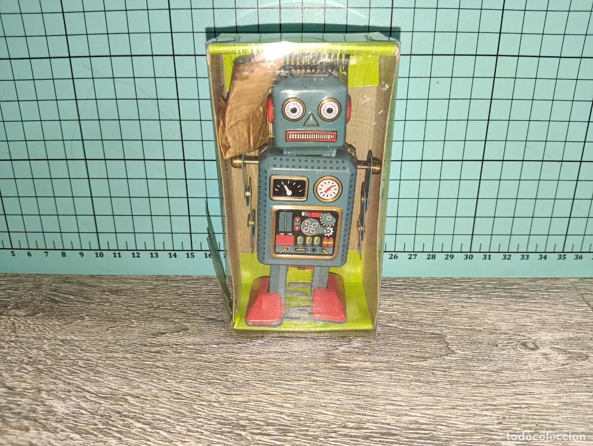 Juguetes antiguos de hojalata: Reproduccion juguete de hojalata Robot de hojalata a cuerda MS294 con muelle Tin toys a cuerda