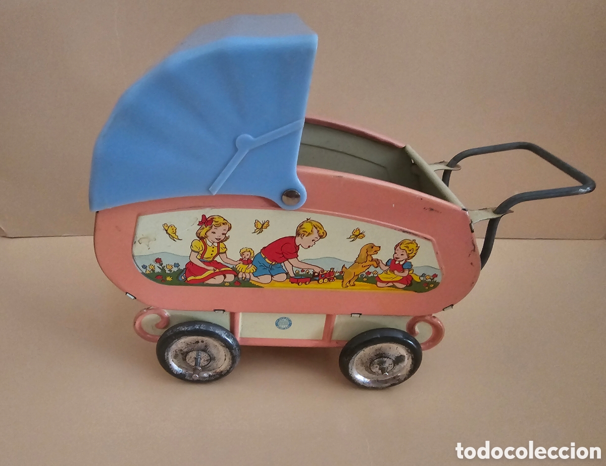 Juguetes antiguos de hojalata: COCHE HOJALATA OHIO ART. USA. A&Ntilde;OS 50. ESTADO EXCELENTE. CAPOTA PRACTICABLE. MIDE 18 CM DE LARGO.