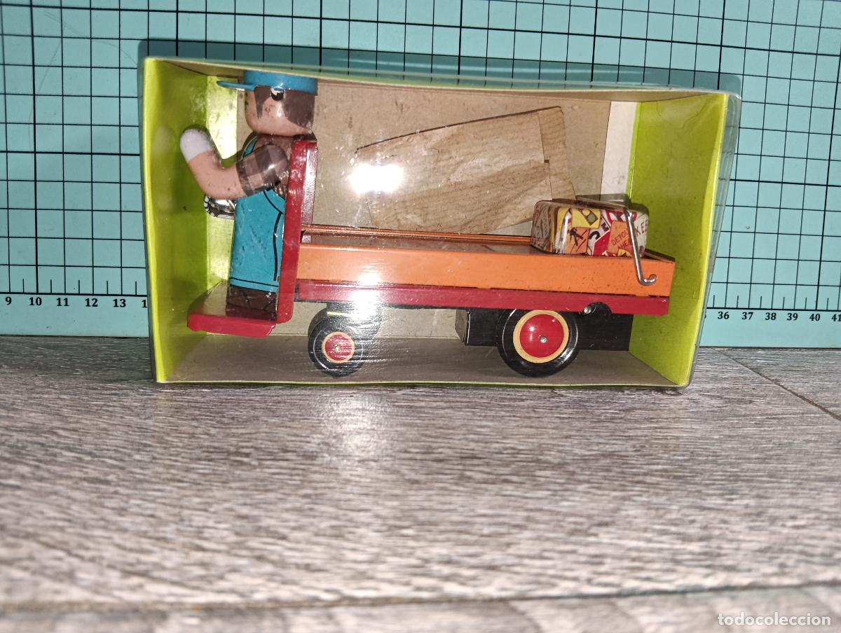 Juguetes antiguos de hojalata: Reproduccion juguetes de hojalata Operario Carretilla Plataforma MS291 a cuerda Tin Toys
