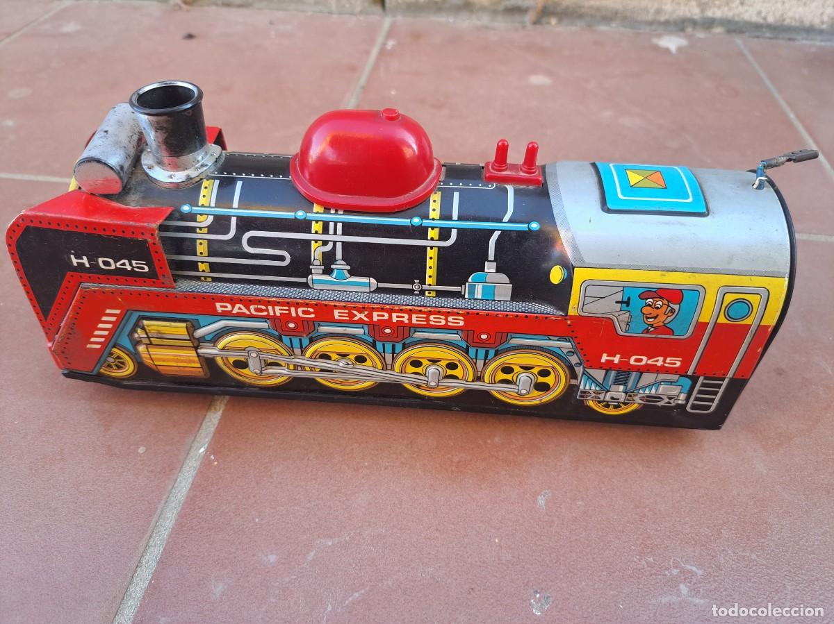 Juguetes antiguos de hojalata: Locomotora EGE Pacific express