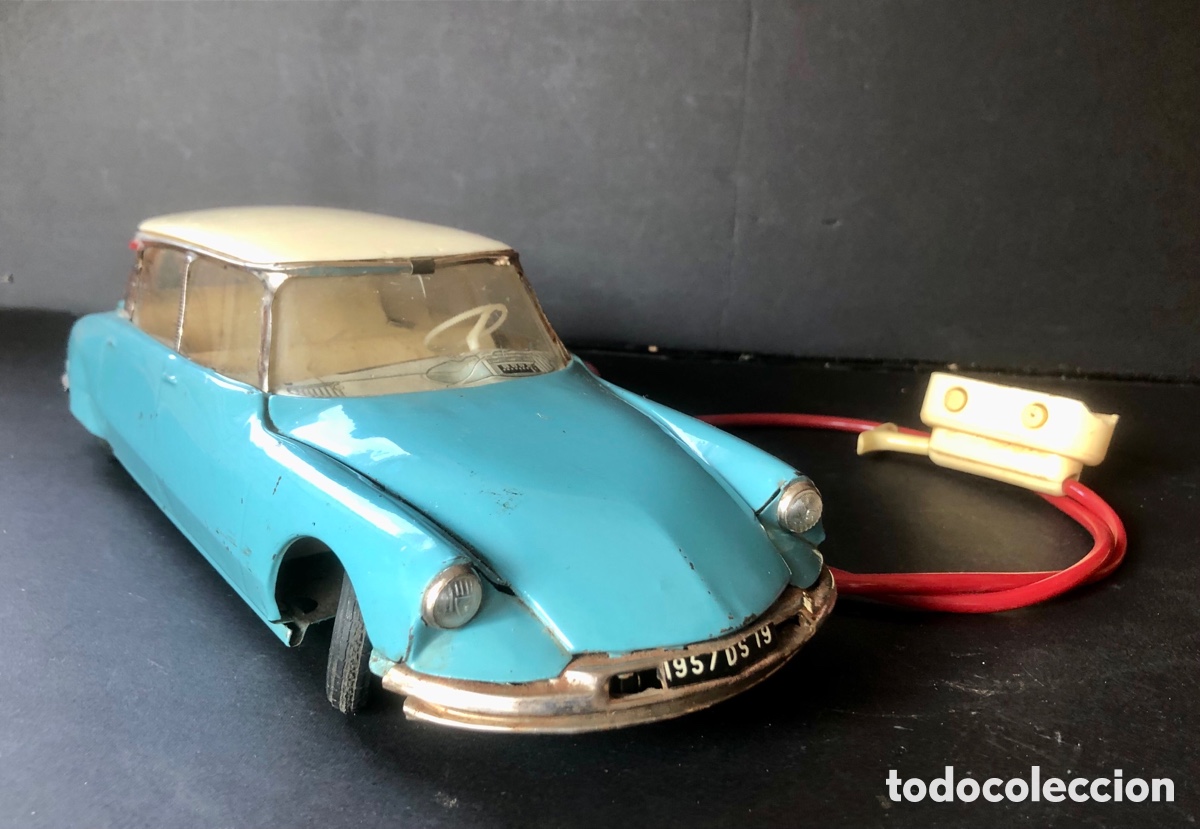 Juguetes antiguos de hojalata: CITROEN DS-21 AZUL - DIRIGIDO - HOJALATA - FRANC&Eacute;S /