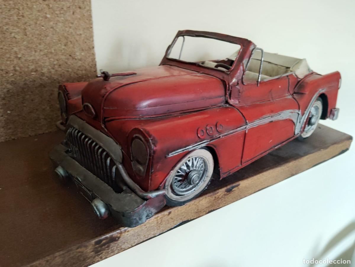 Juguetes antiguos de hojalata: coche descapotable metalico medidas 33x15