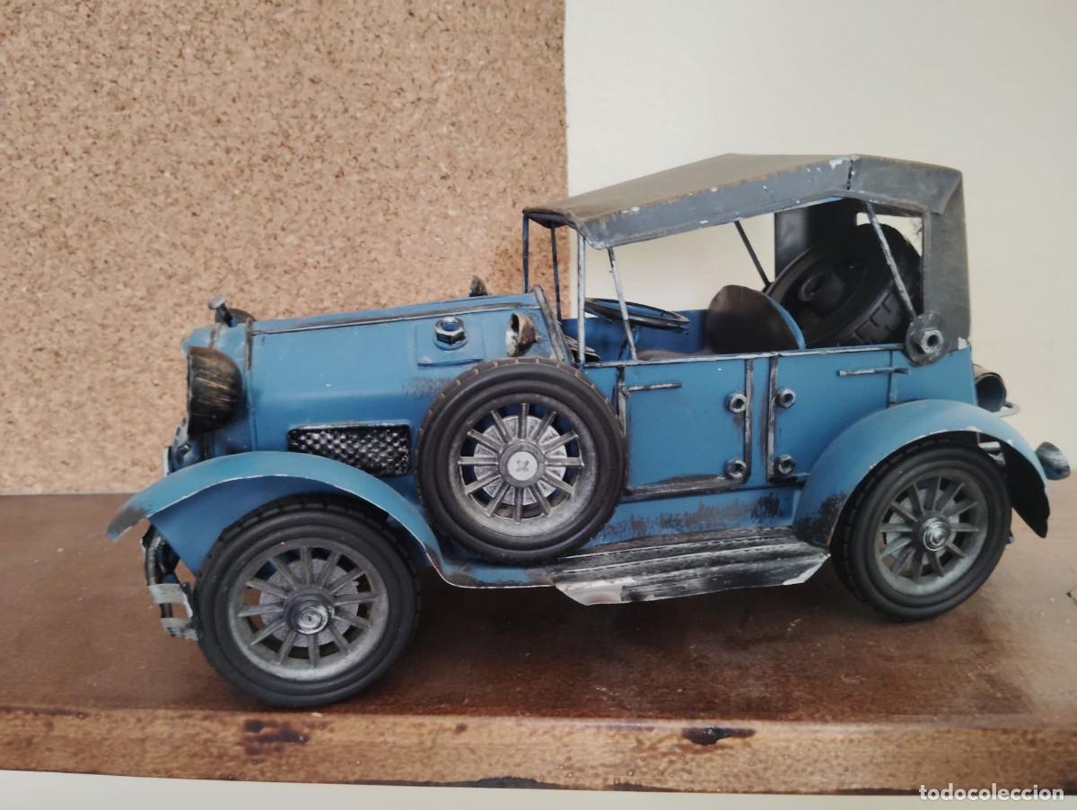 Juguetes antiguos de hojalata: coche de epoca metalico medidas 30x14