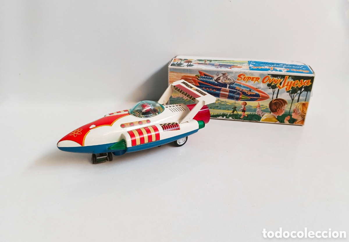 Juguetes antiguos de hojalata: Super Ovni Jyesa veh&iacute;culo espacial de juguete vintage antiguo juguete hojalata nave cohete