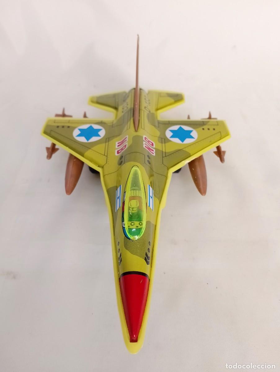 Antikes Blechspielzeug: RESORTES VALLS ref.24 DYNAMICS F-16 ISRAEL. AVION RETROFRICCI&Oacute;N EN CHAPA Y PL&Aacute;STICO