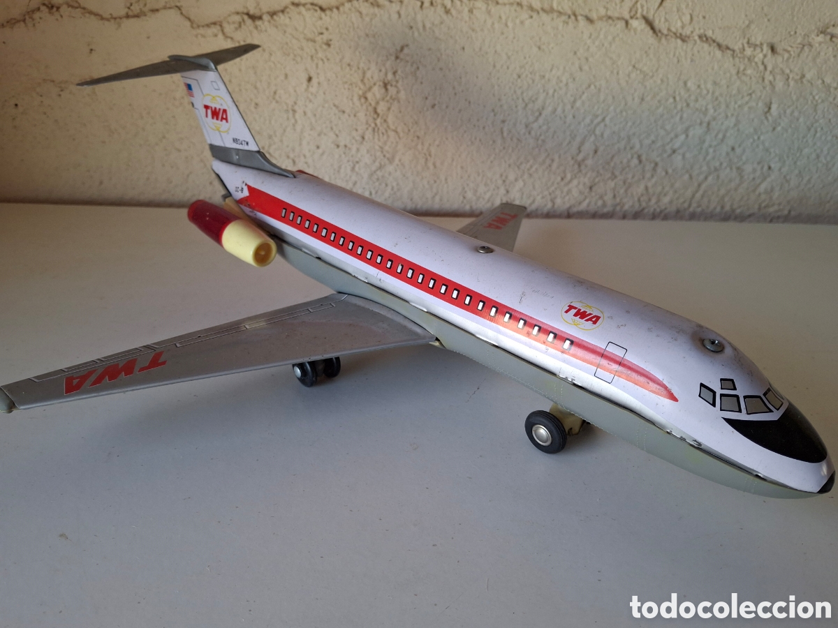 Antikes Blechspielzeug: AVION A PILAS DE LA TWA