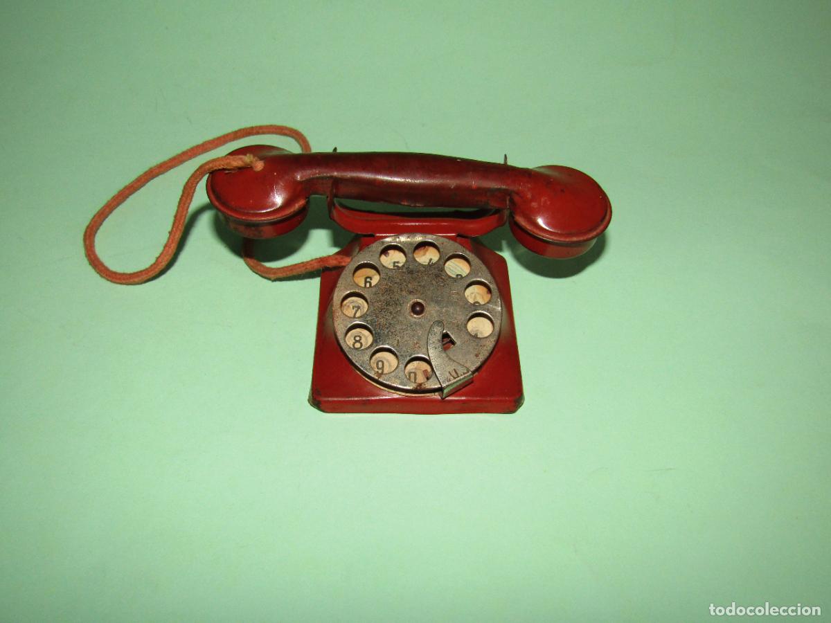 Juguetes antiguos de hojalata: Antiguo Tel&eacute;fono Met&aacute;lico de Juguetes RICO