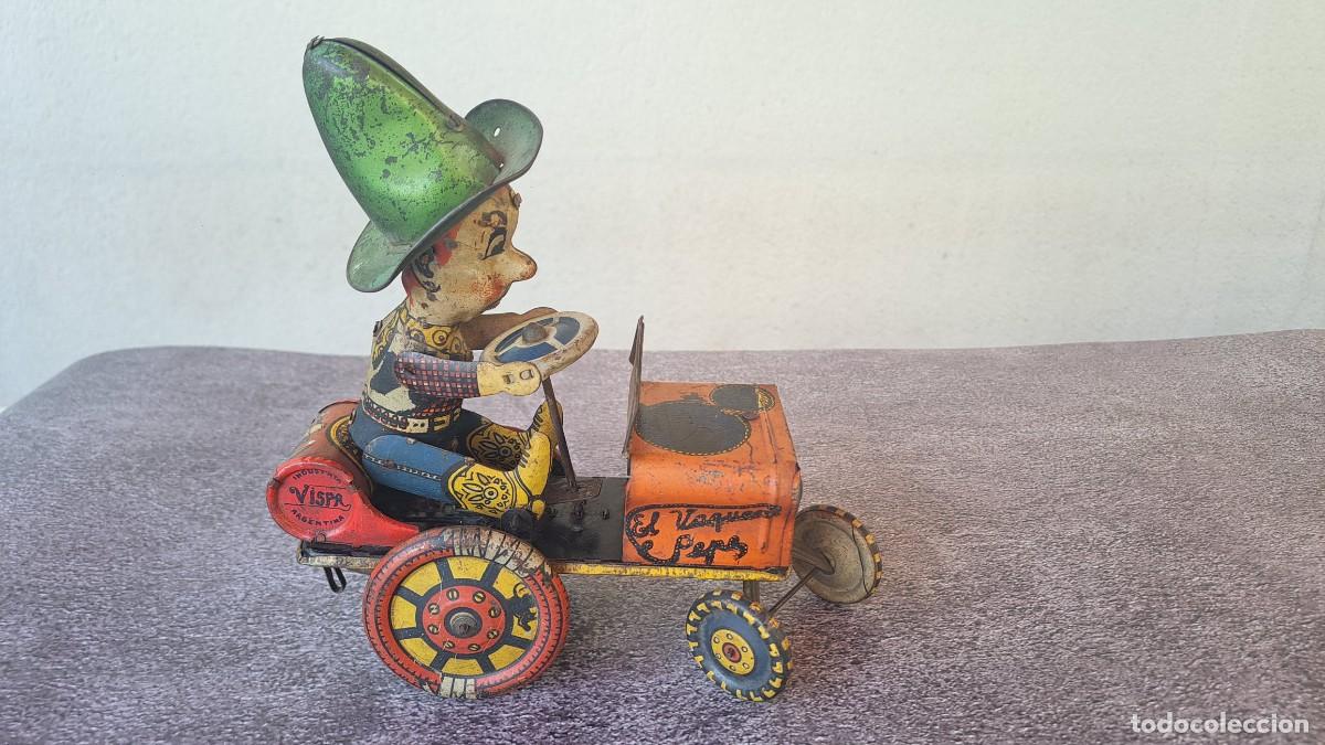 Juguetes antiguos de hojalata: Muy dificil encontrar EL VAQUERO PEPE, RANCHO VISPA,INDUSTRIA VISPA ARGENTINA, VAQUERO LOCO, RODEO.