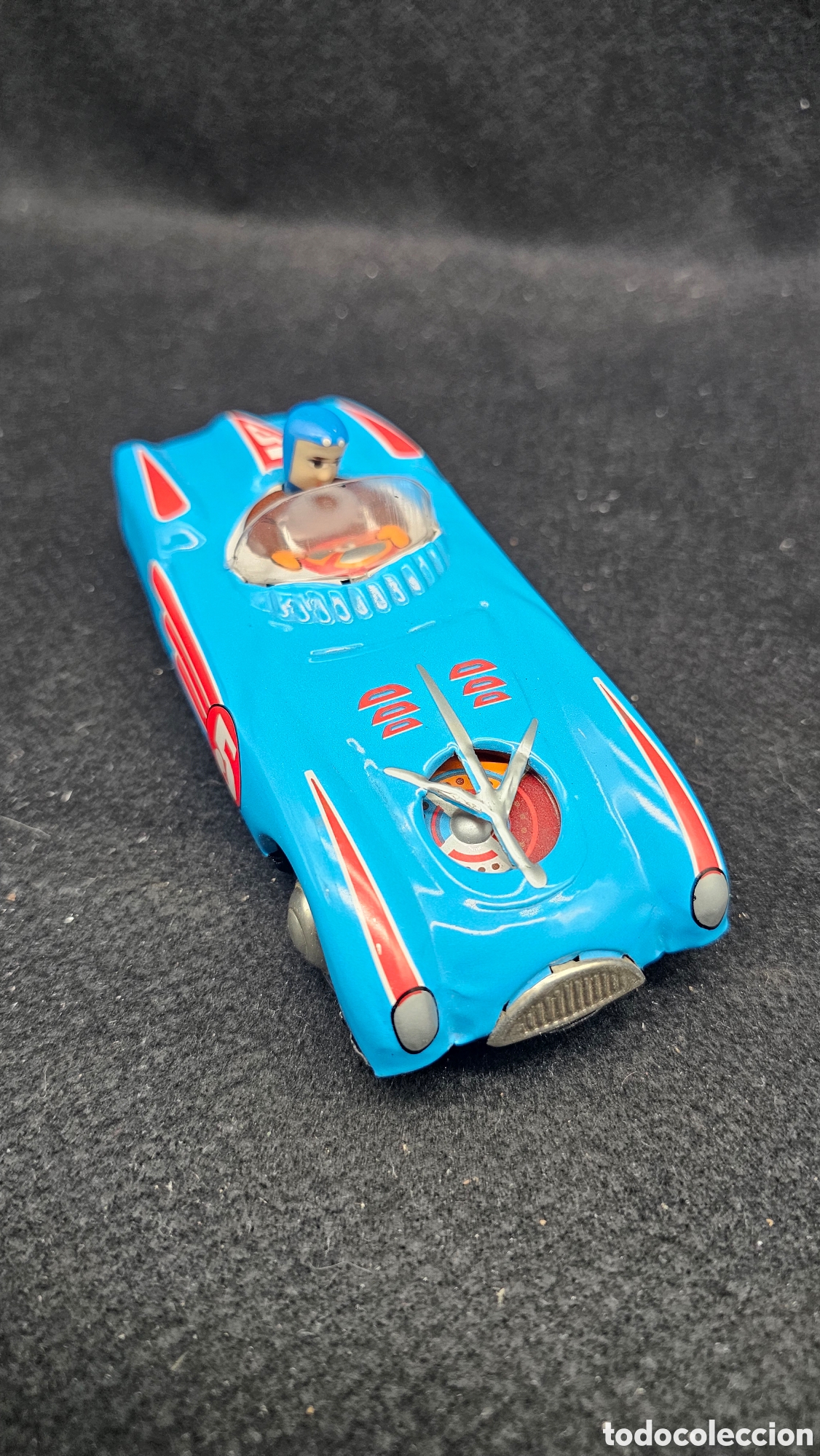 Antikes Blechspielzeug: coche de carreras de hojalata de fricci&oacute;n modelo MF 800
