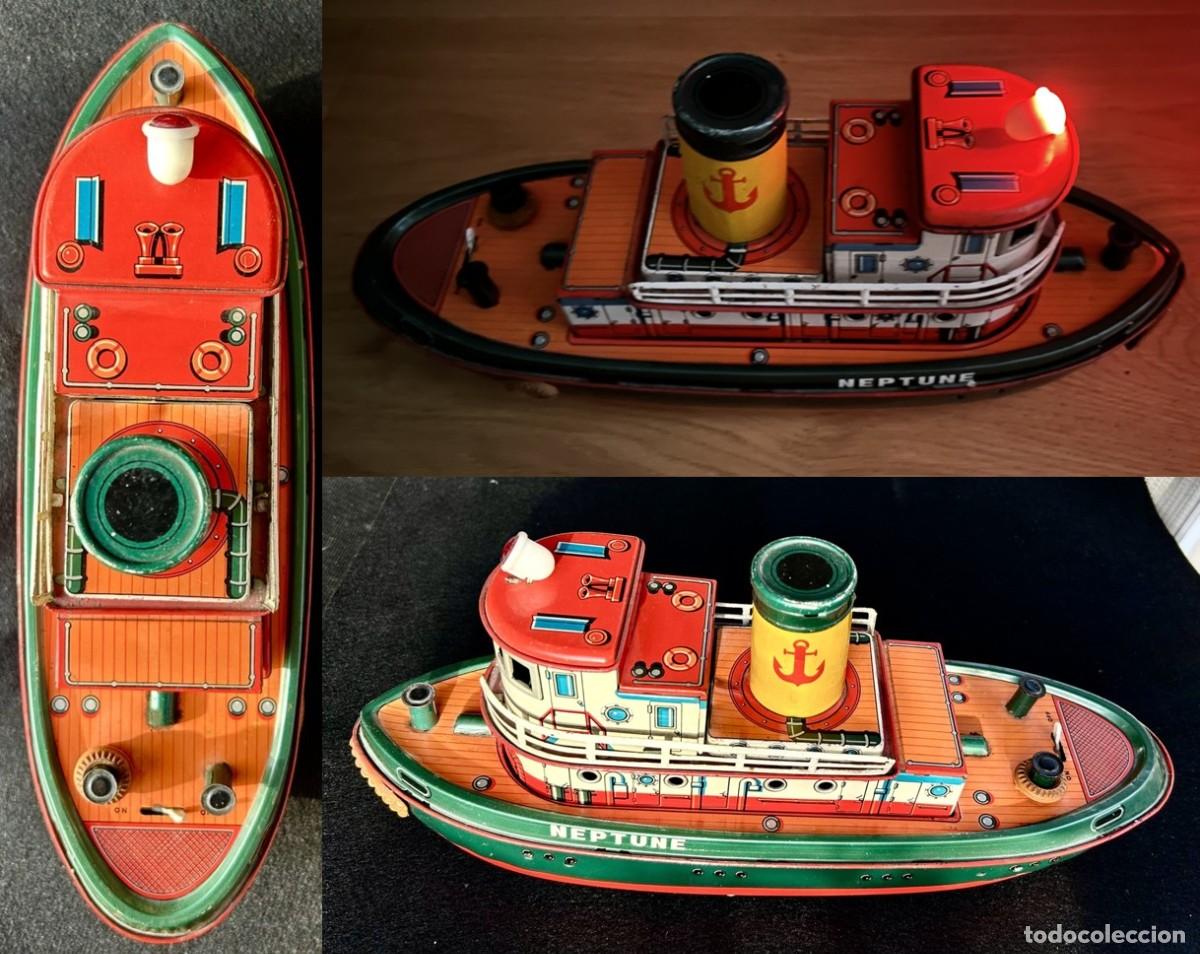 Juguetes antiguos de hojalata: Barco NEPTUNE / Neptuno Made in Japan / Jap&oacute;n MODERN TOYS A&ntilde;os 50-60