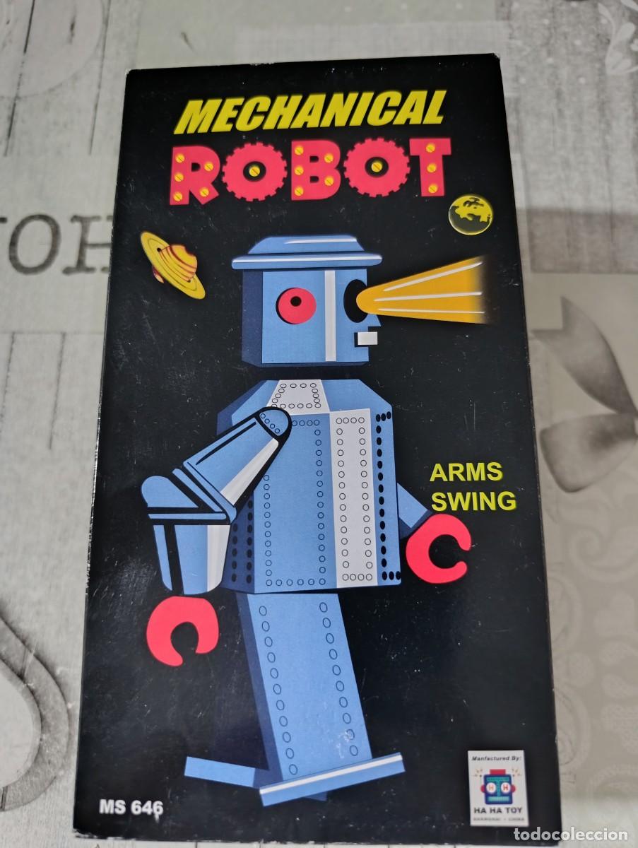 Juguetes antiguos de hojalata: Figura Mechanical Robot MS 646 &ndash; Ha Ha Toy &ndash; Vintage
