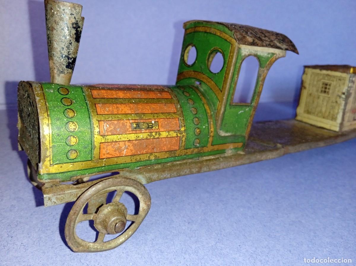 Juguetes antiguos de hojalata: Antiguo TREN de HOJALATA, A.B