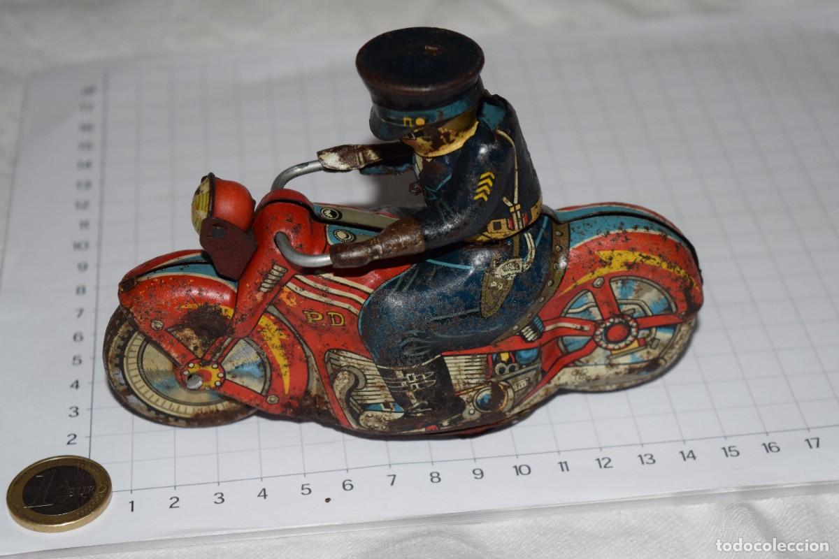 Juguetes antiguos de hojalata: Motocicleta, Made In Japan - Hojalata litograf&iacute;ada - Sobre a&ntilde;os 60 / 70 - &iexcl;Mira fotos/detalles!