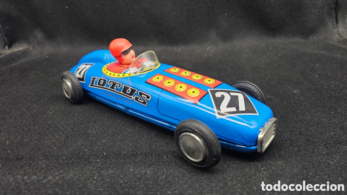 Juguetes antiguos de hojalata: coche de carreras de juguete a cuerda hecho de hojalata vintage, modelo Lotus
