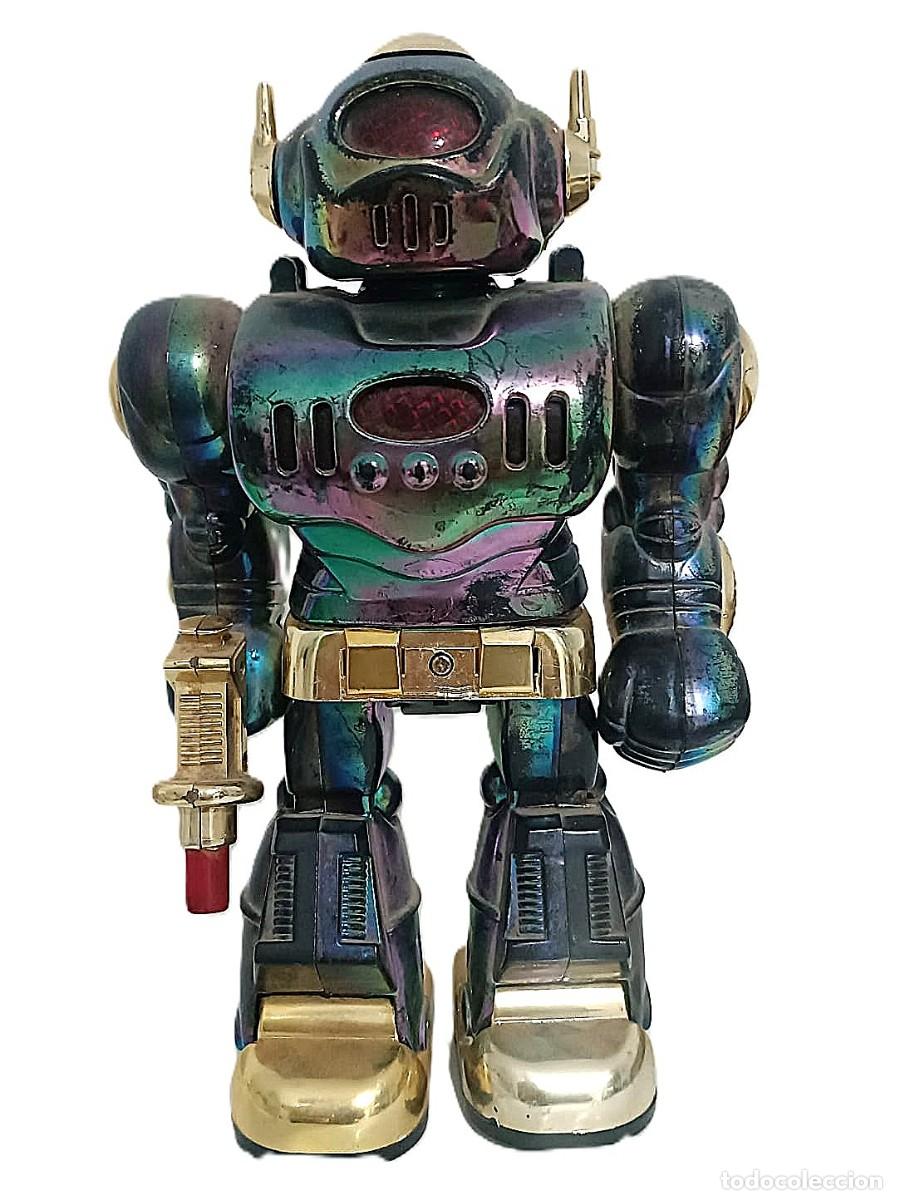 Juguetes antiguos de hojalata: Robot Vintage Mighty Sonic Robot Ho-Kai Toys - A&ntilde;os 80 - Cromado Iridiscente - 26 cm