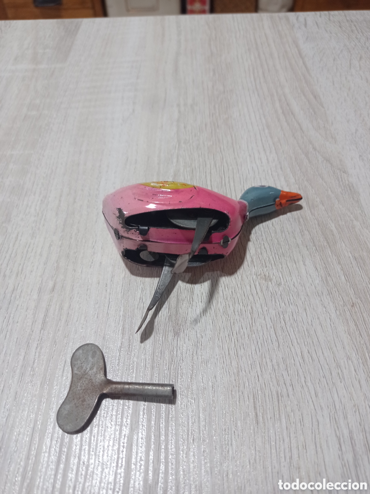 Juguetes antiguos de hojalata: Pato de juguete. Funciona con cuerda - Foto 2