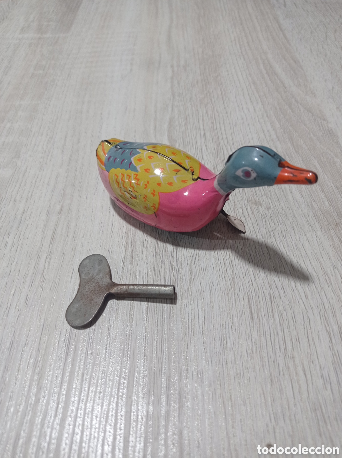 Juguetes antiguos de hojalata: Pato de juguete. Funciona con cuerda - Foto 1