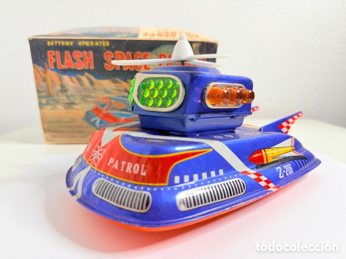Juguetes antiguos de hojalata: Flash Space Patrol Japan Toy TPS (Tokyo Plaything Co. Ltd.) 1960s