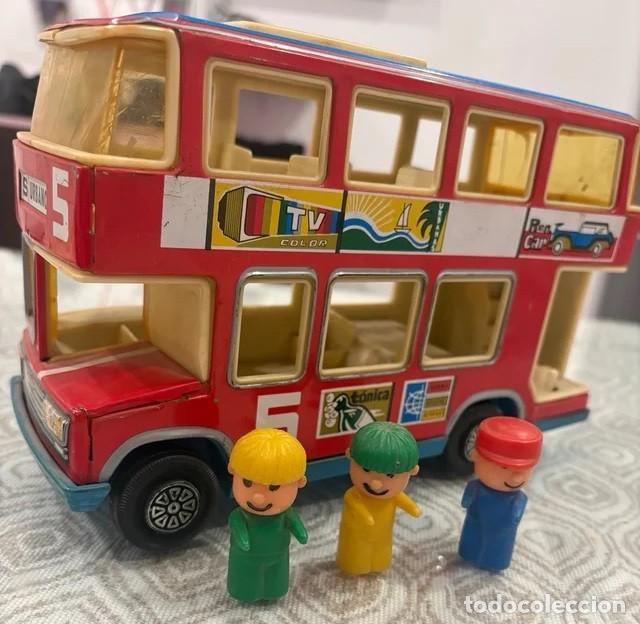 Juguetes antiguos de hojalata: AUTOBUS VINTAGE MARCA OBER TOYS DE HOJALATA A&Ntilde;OS 70 FABRICADO EN ESPA&Ntilde;A CON 3 FIGURAS PARA SENTAR