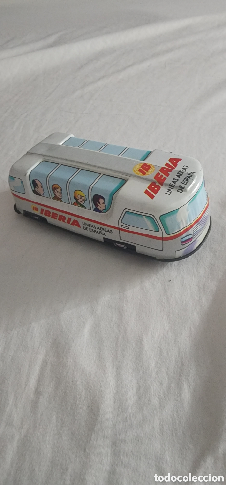 Brinquedos antigos de folha-de-Flandres: Iberia : Mini bus de hojalata a&ntilde;os 60s de Rom&aacute;n en excelente estado