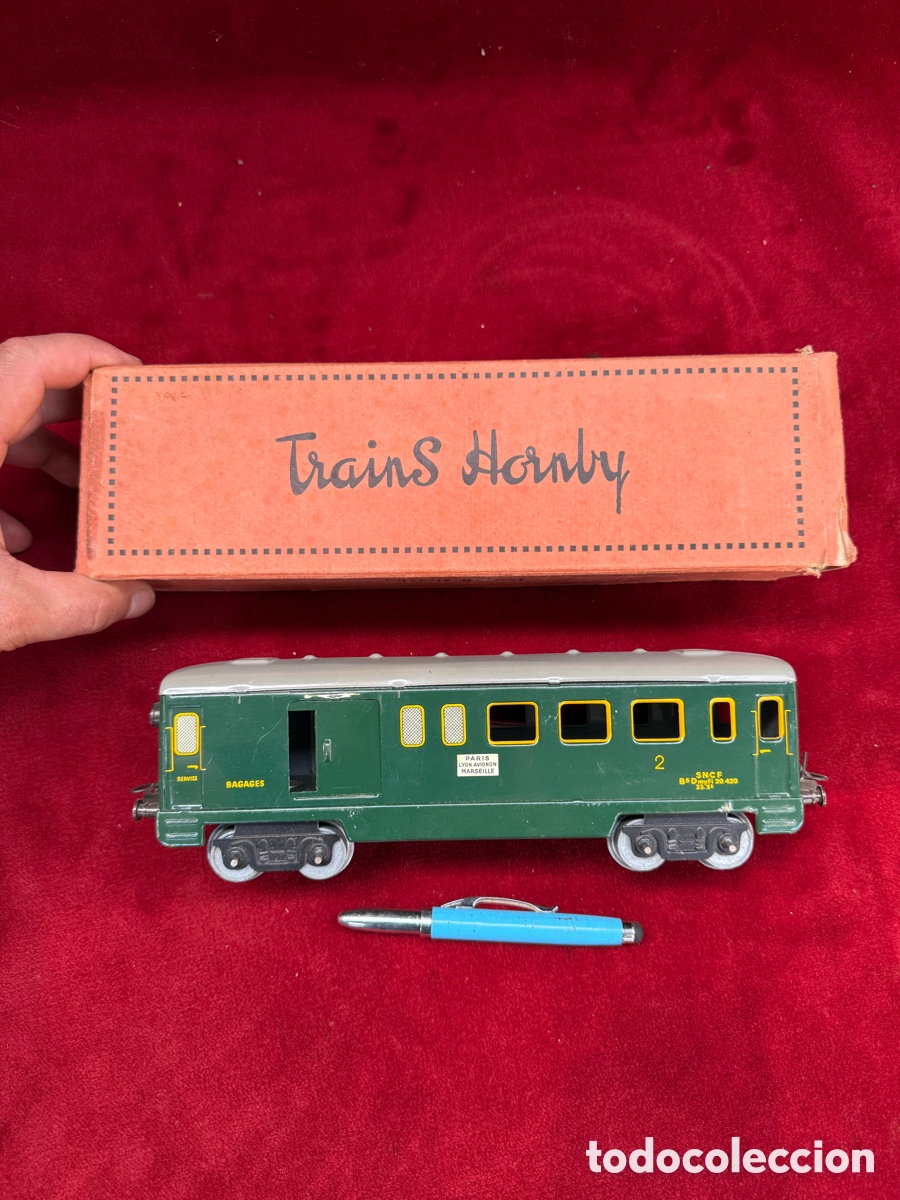 Giocattoli antichi di latta: Antiguo juguete hojalata,vagon de Hornby-Meccano!