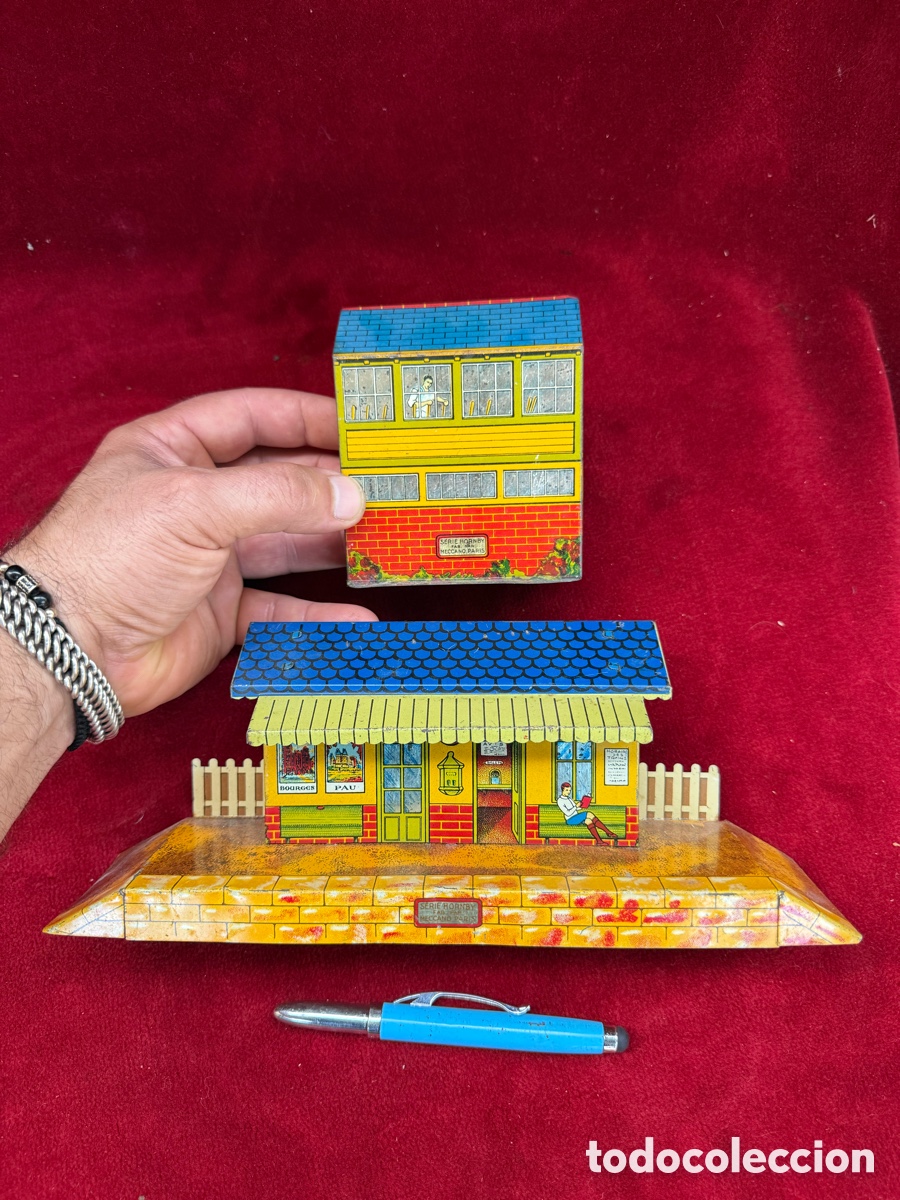 Jouets anciens en fer-blanc: Antiguos juguetes hojalata,Hornby-Meccano,Estacion tren y Correos