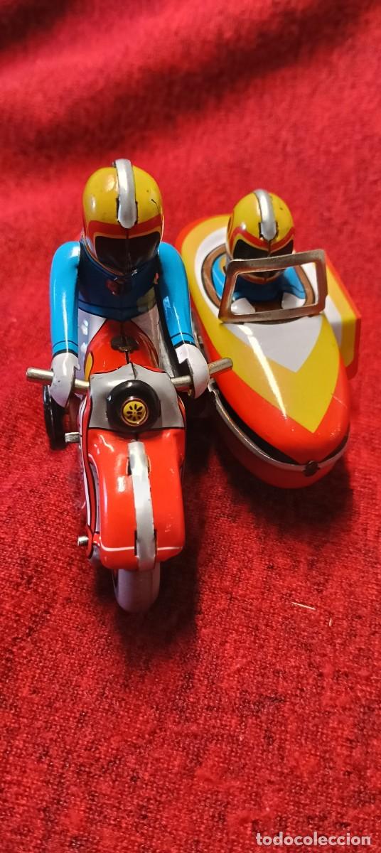 Juguetes antiguos de hojalata: MOTO CON SIDECAR A CUERDA , HOJALATA, MS 281 MADE IN CHINA