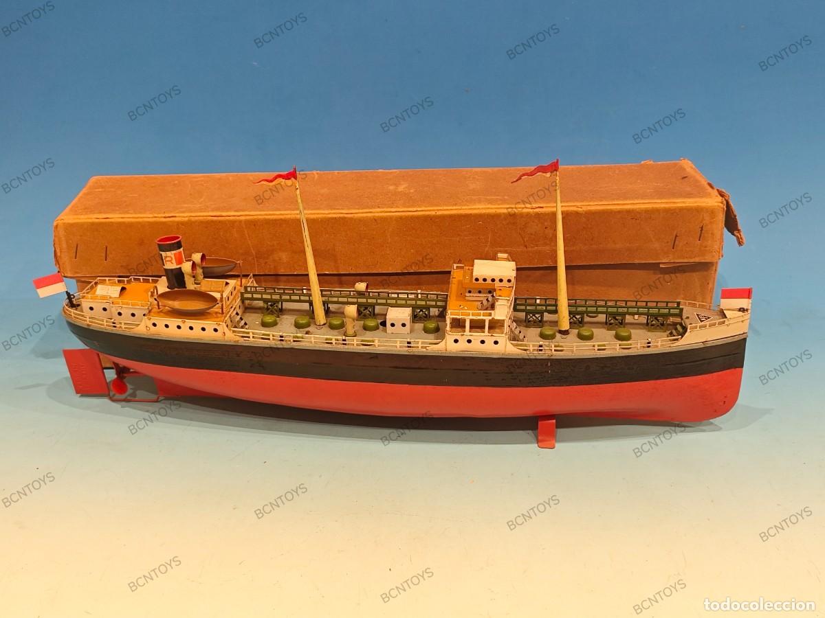 Juguetes antiguos de hojalata: BARCO CARGUERO FLEISCHMANN - Foto 1