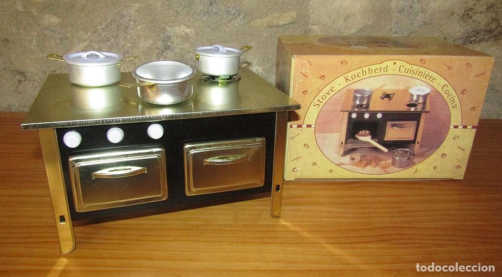 Juguetes antiguos de hojalata: REPRODUCCION DE ANTIGUA COCINA DE HOJALATA - NUEVA Y EN SU CAJA ORIGINAL