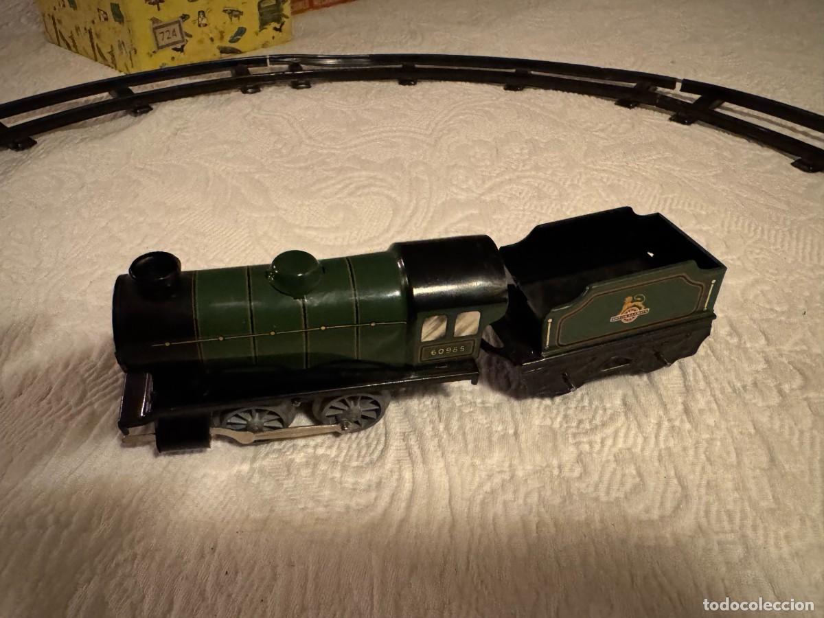 Juguetes antiguos de hojalata: M&aacute;quina e furg&atilde;o Hornby a&ntilde;os 60, impecable