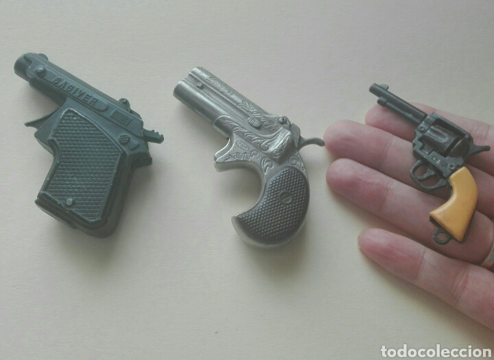 Modelos a escala: Lote de 3 pistolas de juguetes modelos Derringer, Autom&aacute;tica y Colt - Foto 9