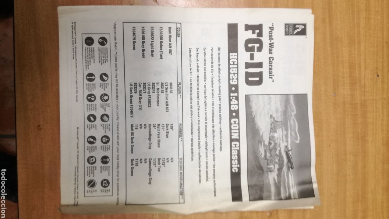Modelos a escala: INSTRUCCIONES HOBBY CRAFT FG-1D - Foto 1