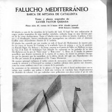 Modelos a escala: FALUCHO MEDITERRANEO PLANOS DE XAVIER PASTOR QUIJADA