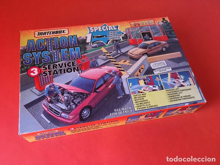 Circuit Jouet Matchbox Action System 1995 - Station-service à 3 Voies, Jouet Vintage