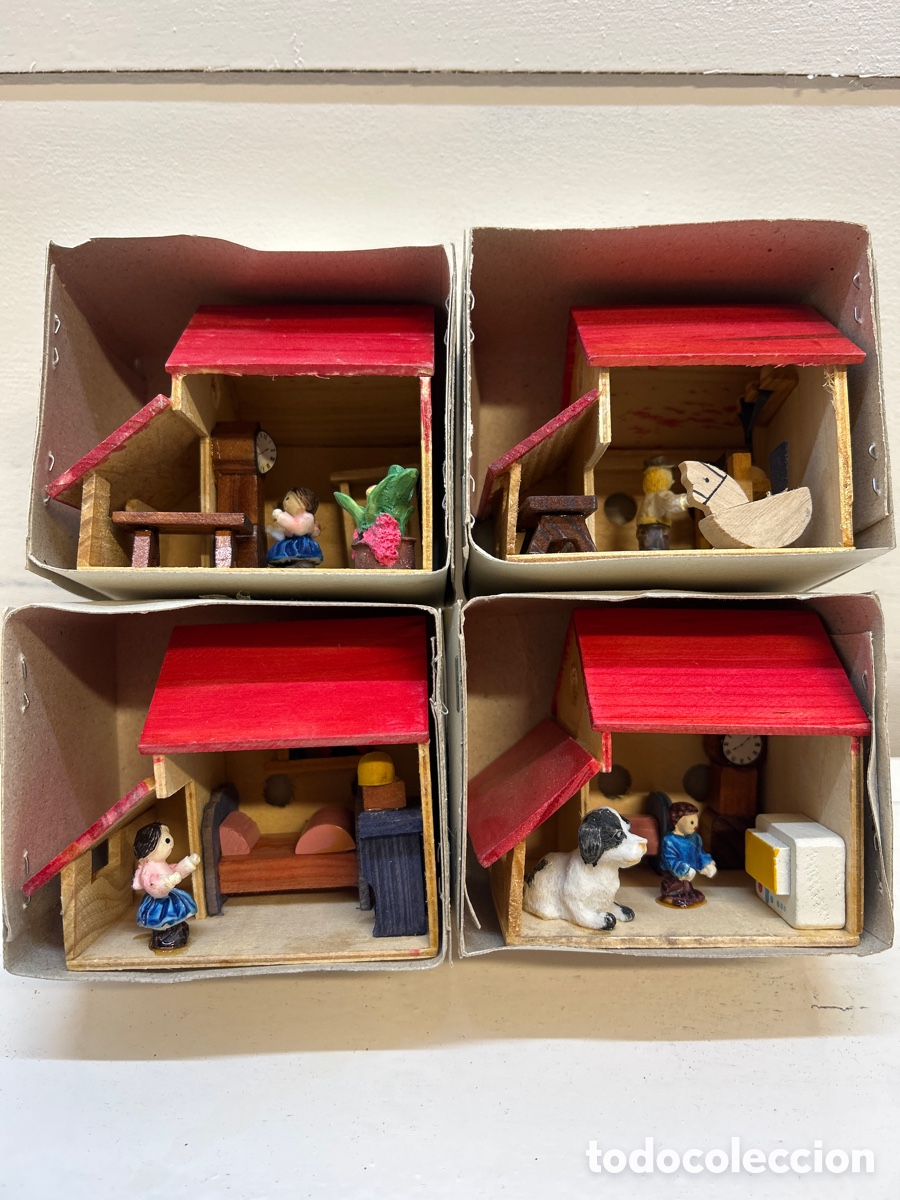 Modelos a escala: 4 casitas de madera con muebles - Foto 6