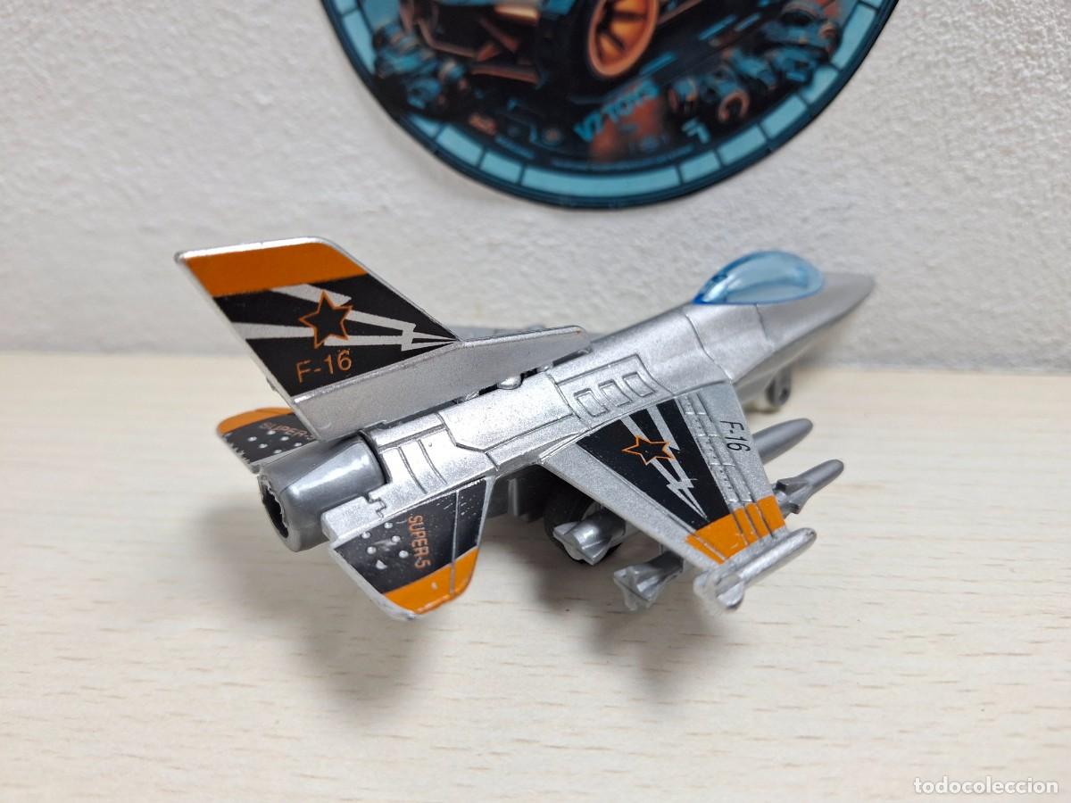 Modelos a escala: Avion Combate F-16 Fighting Falcon Pullback Sin Marca 11,5cm - Foto 2