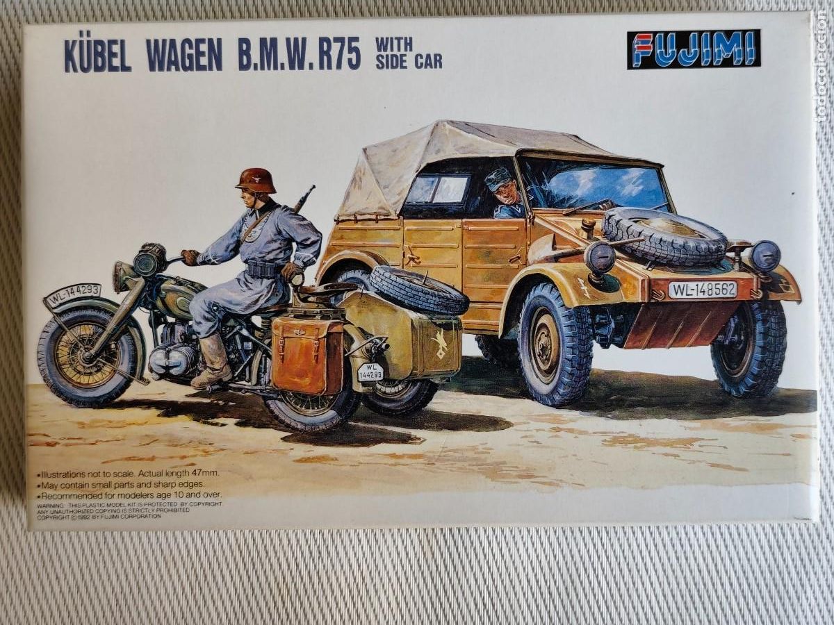 Modelos em escala: FUJIMI Escala 1:76 Kubel Wagen + BMW R75 Side Car